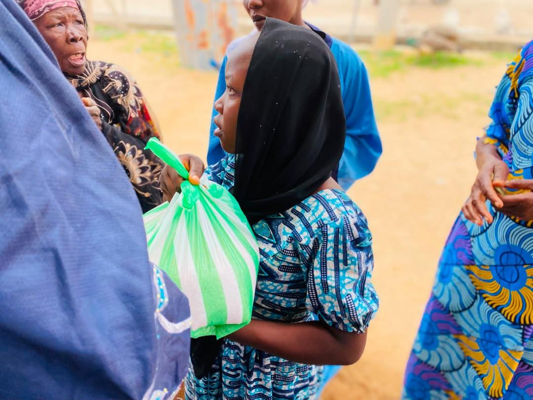 Young girl with food pack