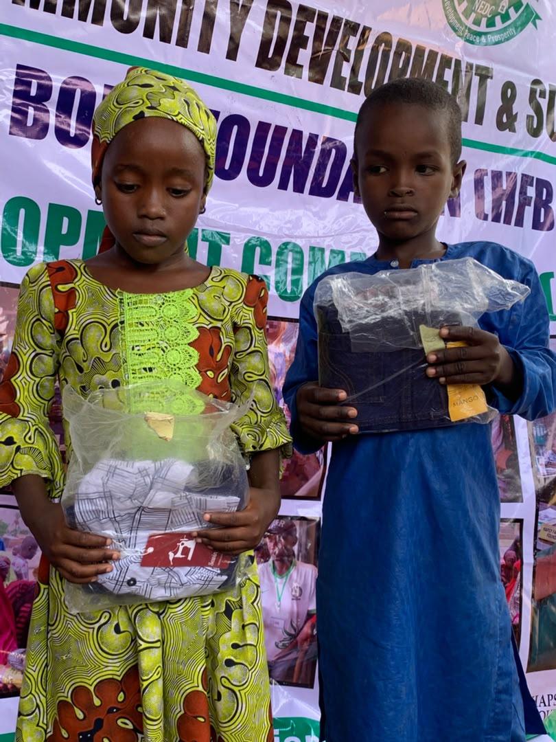 Children receiving clothing support