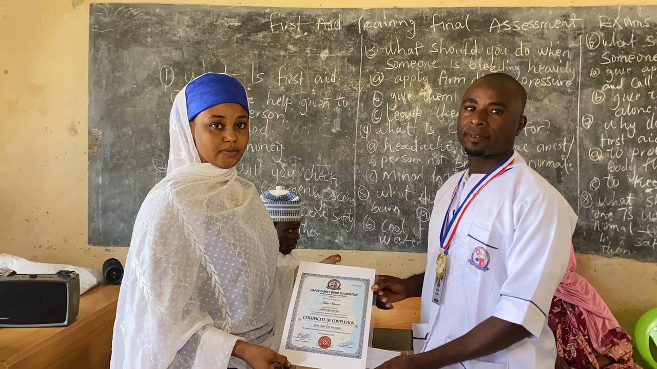 First Aid Training certificate presentation