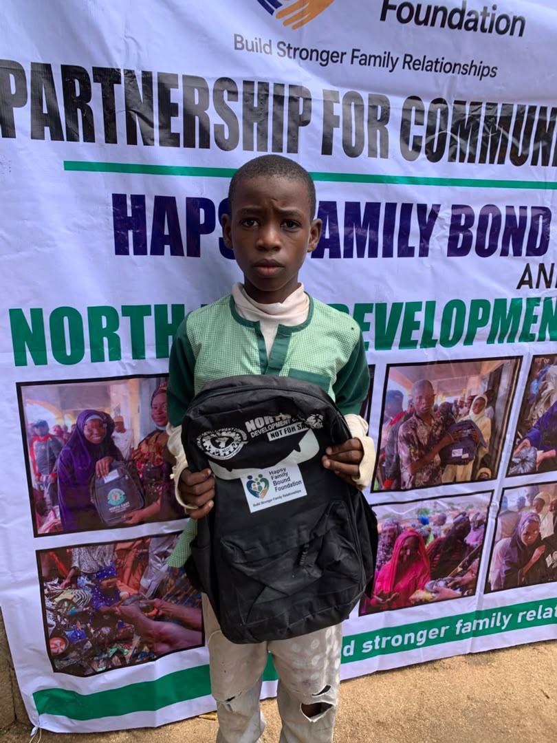Boy with school backpack